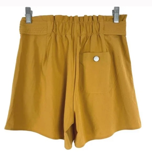 Athleta Skyline Short Mustard Yellow Tie Front Women's Size 12 - Picture 3 of 6